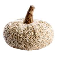 Neutral Textured Fabric Pumpkin, 4"