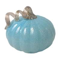 Blue Glass Pumpkin, 4"
