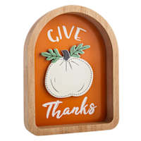 Homespun Harvest Give Thanks Table Decor, 8.7"