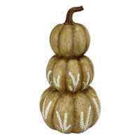 Homespun Harvest Carved Wheat Pattern Pumpkin Stack, 18"