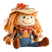 Homespun Harvest Dog Sitting in Pumpkin, 7.3"
