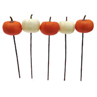 Set of 5 Pumpkin Picks, 11"