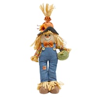 Standing Scarecrow with Pumpkin, 17.5"