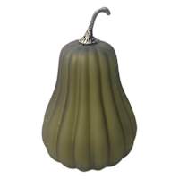 Green Gourd with Whitewash Finish, 8.5"