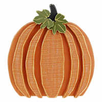 14.6In Wood Pumpkin Decor