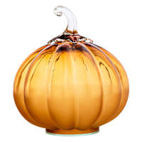 Orange Glass Pumpkin In Half Frost Finish