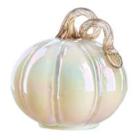White Pearl Glass Pumpkin, 4"