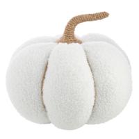 6.5in H White Fabric Pumpkin (6.5in include stem)