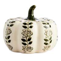 Green Block Print Pumpkin, 5"