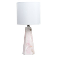 Pink Alabaster Small Lamp with Shade, 19"