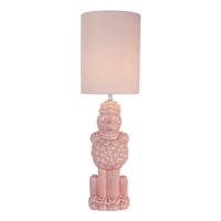 Pink Poodle Ceramic Medium Lamp with Shade, 27"