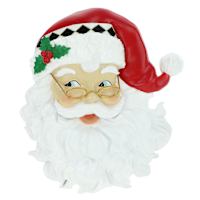 Santa with Glass Wall Art, 12"