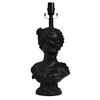 Skeleton Bust Lamp with Fringe Shade, 20"
