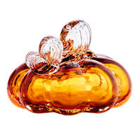 Amber Glass Pumpkin, 4"