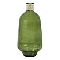 Green Spanish Glass Vase with Rope, 24"