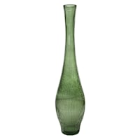 Green Textured Glass Zen Vase, 19.6"