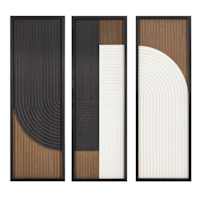 Set of 3 Black White Panels, 16x36