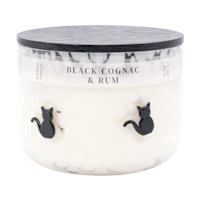 Black Cognac & Rum Scented Black Cat Icon Jar Candle, 12oz