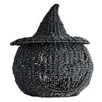 Happy Haunting Seagrass & Metal Pumpkin, 17"