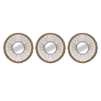 3-Piece Round Mirrors with Open Frame, 10"