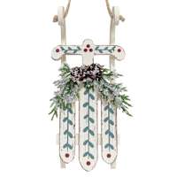 Homespun Natural Sled Ornament, 7"