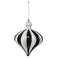 Classic Christmas White & Black Onion Ornament, 7x6