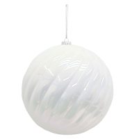Shatterproof White Ball Ornament, 8"
