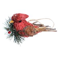 Homespun Red Cardinal Ornament