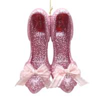 Pink Glittered High Heel Ornament, 3.14"