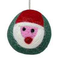Santa Face Felt Ball Ornament, 3"