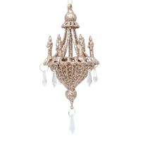 Pink Champagne Glittered Chandelier Ornament, 5.5"