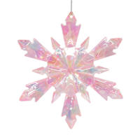 Iridescent Pink Snowflake Ornament, 5"