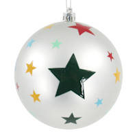 Ball Ornament with Printed Stars, 4"