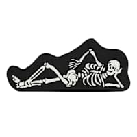 Happy Haunting Reclining Skeleton Shaped Hook Accent Rug, 19x45