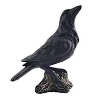 Midnight Shadows Crow Stand on Stump, 14.75"