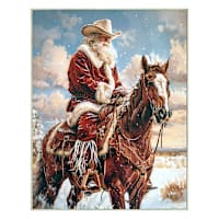 Framed Western Santa Claud Canvas Wall Art, 23x29