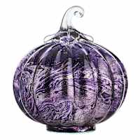 Spellbound Marble Finish Pumpkin with Black, Purple & Silver Glitter