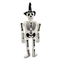 Oversized Skeleton Throw Pillow with Witch Hat