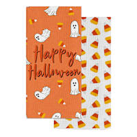 Set of 2 Happy Halloween Ghost Kitchen Towels