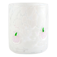 White Confetti Pink Pumpkin Icon Glass, 17.25oz