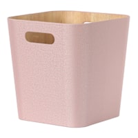 Pink Sage & Wood Print Storage Bin, 14l