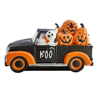Happy Haunting Resin Truck with Pumpkins, 12"