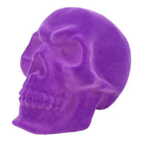 Purple Flocked Skull, 6"