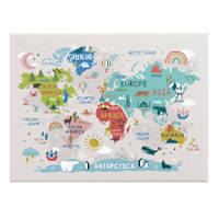 Kids Freshed Map Canvas Wall Art, 30x24