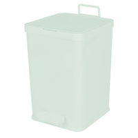 Grey & Mint Plastic Step Trash Can, 8.5l