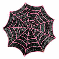 Hey Boo! Black & Pink Fully Beaded Spider Web Placemat