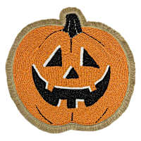 Happy Haunting Jack-o'-Lantern Beaded & Jute Placemat