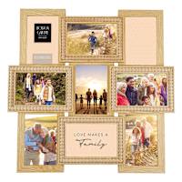 9-Opening Natural Beaded Collage Wall Frame, 19"
