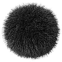 Found & Fable Dark Grey Mongolian Faux Fur Round Throw Pillow