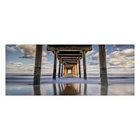 Cloudy Pier Canvas Wall Art, 40x16